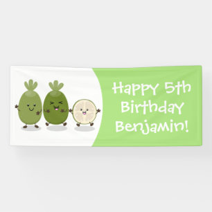 Niedliche Ananas guava feijoa Cartoon Illustration Banner