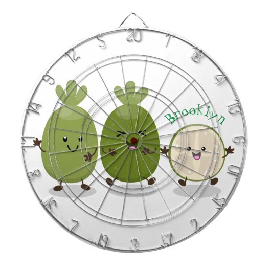 Niedliche Ananas guava feijoa Cartoon Illustration Dartscheibe (vorne)