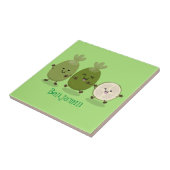 Niedliche Ananas guava feijoa Cartoon Illustration Fliese (Seite)