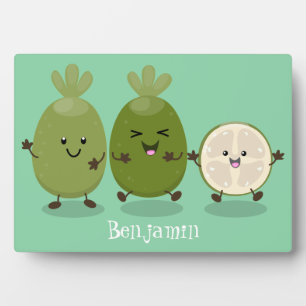Niedliche Ananas guava feijoa Cartoon Illustration Fotoplatte
