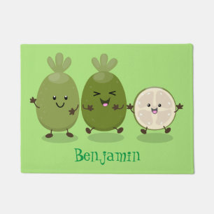 Niedliche Ananas guava feijoa Cartoon Illustration Fußmatte