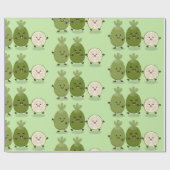 Niedliche Ananas guava feijoa Cartoon Illustration Geschenkpapier (Flach)