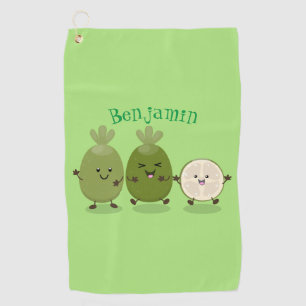 Niedliche Ananas guava feijoa Cartoon Illustration Golfhandtuch