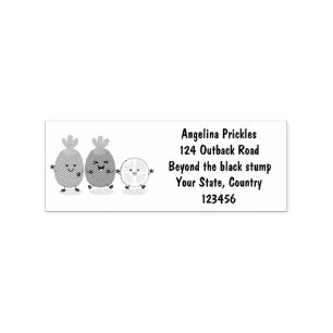 Niedliche Ananas guava feijoa Cartoon Illustration Gummistempel