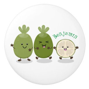 Niedliche Ananas guava feijoa Cartoon Illustration Keramikknauf