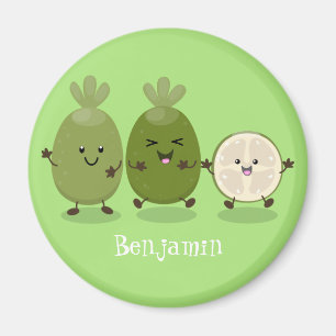 Niedliche Ananas guava feijoa Cartoon Illustration Magnet