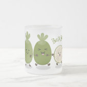 Niedliche Ananas guava feijoa Cartoon Illustration Mattglastasse (Mittel)