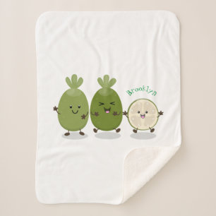 Niedliche Ananas guava feijoa Cartoon Illustration Sherpadecke