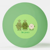 Niedliche Ananas guava feijoa Cartoon Illustration Tischtennisball (Rückseite)