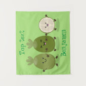 Niedliche Ananas guava feijoa Cartoon Illustration Wandteppich (Vorderseite)