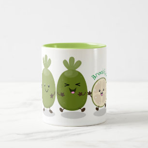 Niedliche Ananas guava feijoa Cartoon Illustration Zweifarbige Tasse