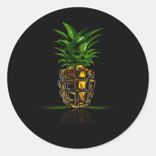 Niedliche Ananas Hand Grenade Halloween Kostüm Mil Runder Aufkleber