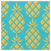 Niedliche Ananas mit blauem Hintergrund Stoff (Nahaufnahme)