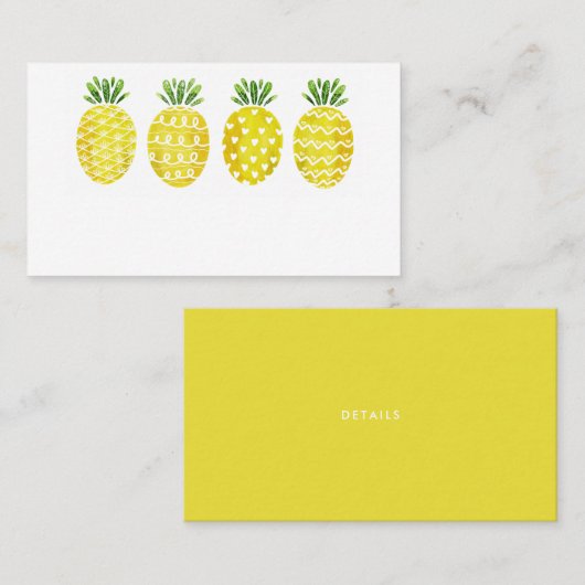Niedliche Ananas Mix Pattern Sommer Platzkarte (Vorne/Hinten)
