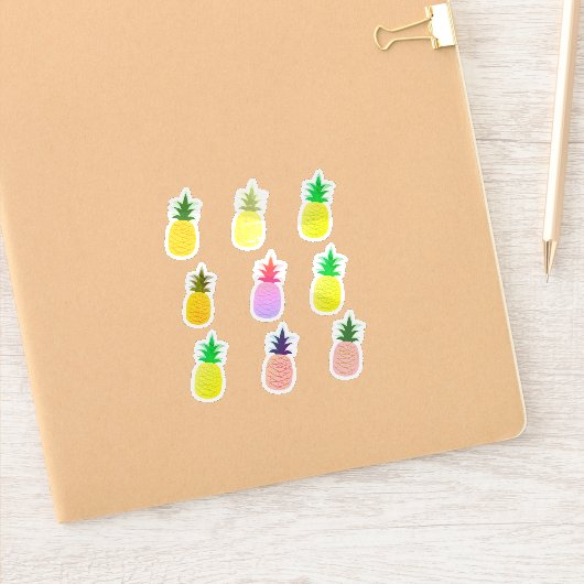 Niedliche Ananas Obst Aufkleber (Notizbuch)