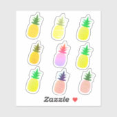 Niedliche Ananas Obst Aufkleber (Blatt)