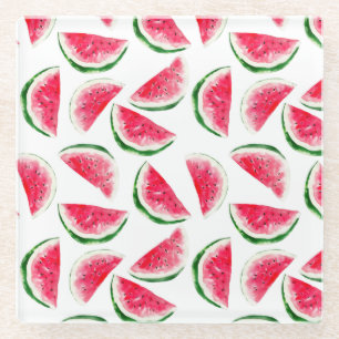 Niedliche Ananas- und Watermelonmuster Glasuntersetzer