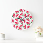 Niedliche Ananas- und Watermelonmuster Große Wanduhr (Zuhause)