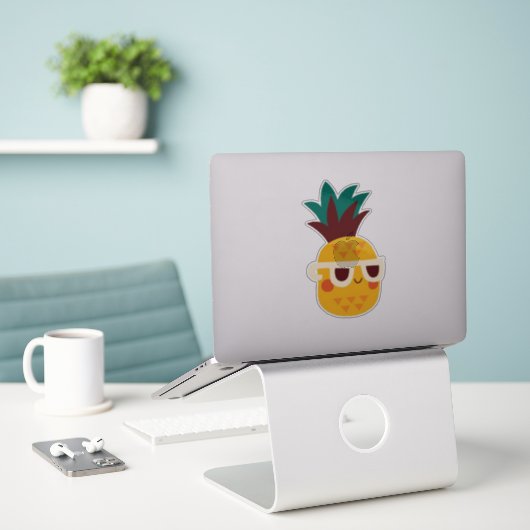 Niedliche Ananas Vinyl Aufkleber (Laptop auf Schreibtisch)