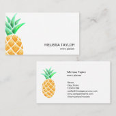 niedliche Ananas Wasserfarbenfrucht tropisch Visitenkarte (Vorne/Hinten)