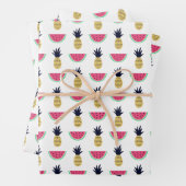 Niedliche Ananas & Watermelon Doodle Muster Geschenkpapier Set (Beispiel)