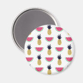 Niedliche Ananas & Watermelon Doodle Muster Magnet (Vorderseite/Rückseite)