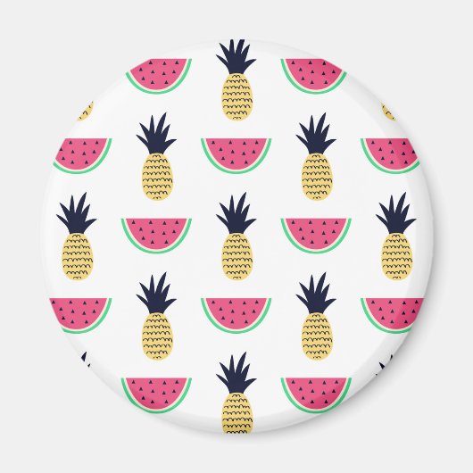 Niedliche Ananas & Watermelon Doodle Muster Magnet (Vorne)