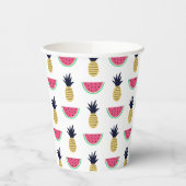 Niedliche Ananas & Watermelon Doodle Muster Pappbecher (Links)