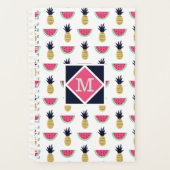 Niedliche Ananas & Watermelon Doodle Muster Planer (Vorderseite)