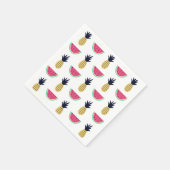 Niedliche Ananas & Watermelon Doodle Muster Serviette (Ecke)