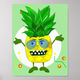 Niedliche Ananaszebildelle Poster