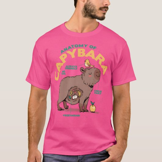 Niedliche Anatomie einer Capybara T-Shirt (Vorderseite)