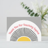 Niedliche Anerkennung von Boho Sun Lehrer Dankeskarte (Stehend Vorderseite)