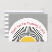 Niedliche Anerkennung von Boho Sun Lehrer Dankeskarte (Vorne/Hinten)
