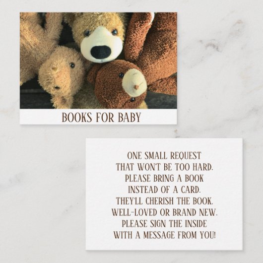 Niedliche Anfrage für das einfache rustikale Teddy Begleitkarte (Vorne/Hinten)