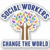 Niedliche Angebotsstruktur für Sozialarbeit Aufkleber (Vorderseite)