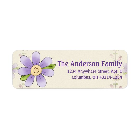 Niedliche Angel Antics Whimsy Blume Anschrift Labe (Vorne)