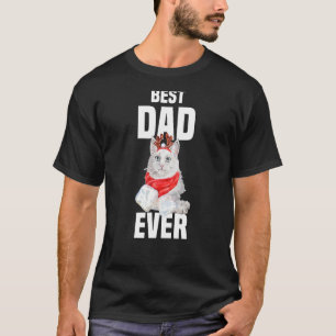 Niedliche Angora Katze mit Rentierkostüm Bester Va T-Shirt