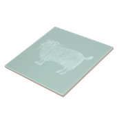 Niedliche Angora-Ziege CUSTOM-FARBE Fliese (Seite)