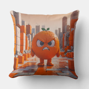 Niedliche Angry Orange Square Cushion Kissen