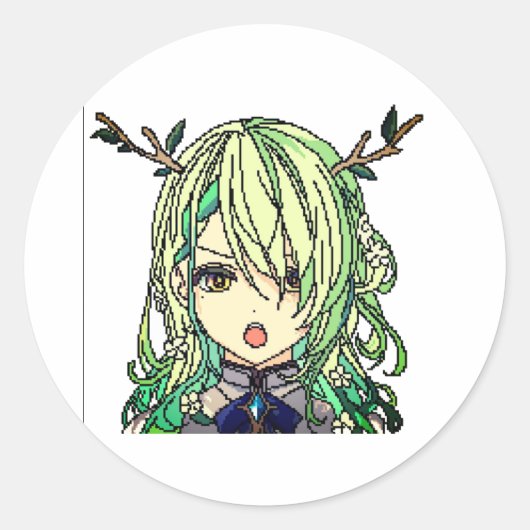 Niedliche Animation Runder Aufkleber (Vorderseite)