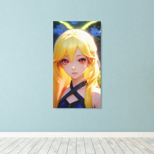 Niedliche Anime Art Leinwanddruck (Insitu (Holzboden))