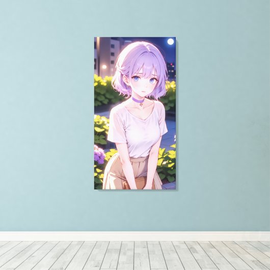Niedliche Anime Art. Leinwanddruck (Insitu (Holzboden))