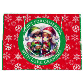 Niedliche Anime Elves Weihnachten Personalisiert Große Geschenktüte (Vorderseite)