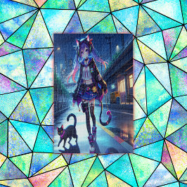 Niedliche Anime Gamer Girl & Cat | Puzzle