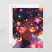 Niedliche Anime Girl American Art Postkarte (Vorne/Hinten)