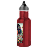 Niedliche Anime Girl Eating Erdbeeren | Sommertag Edelstahlflasche (Rechts)