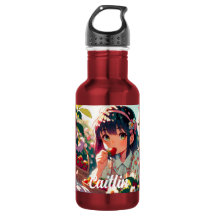 Niedliche Anime Girl Eating Erdbeeren | Sommertag