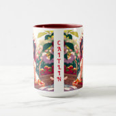 Niedliche Anime Girl Eating Erdbeeren | Sommertag Tasse (Zentrum)