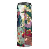 Niedliche Anime Girl Eating Erdbeeren | Sommertag Thermosbecher (Rückseite)